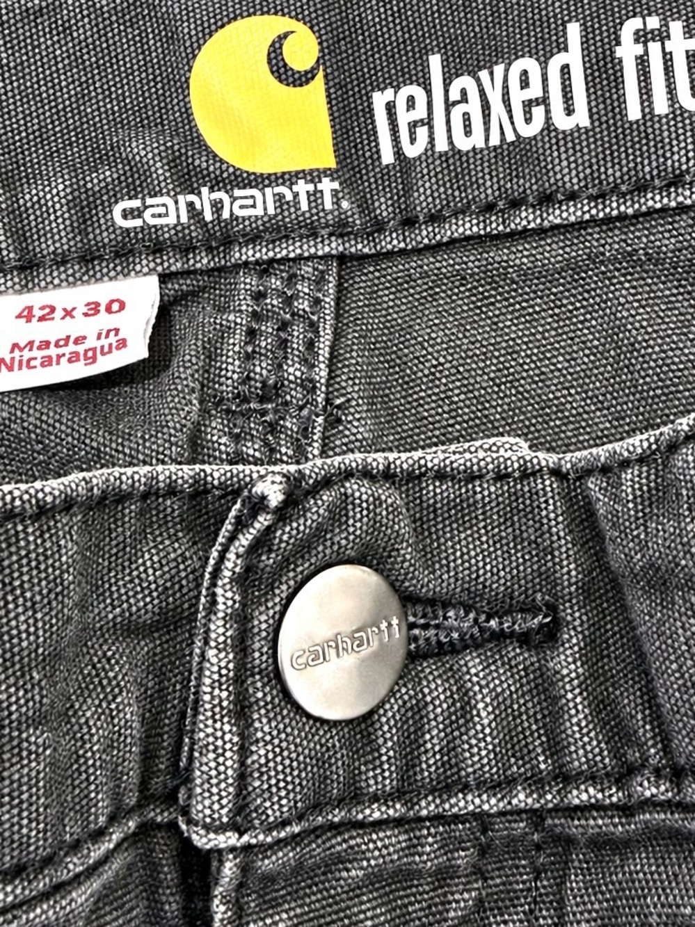 Carhartt Relaxed Fit Black Charcoal Utility Work Pants 42x30 - Picture 2 of 6